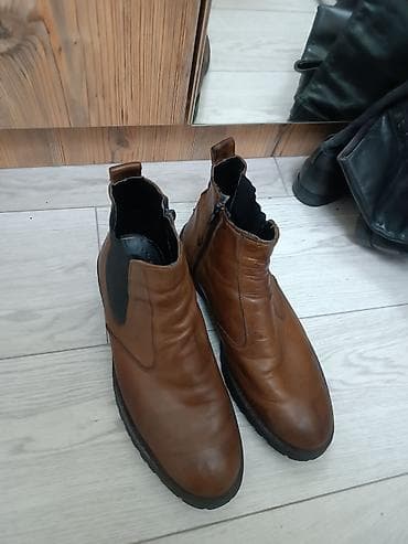 италия обувь: Мужские кожаные ботинки челси, цвет коньячный (коричневый). (Италия) - — 2