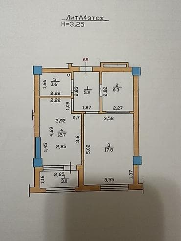 kant flat: 2 комнаты, 50 м², Элитка, 4 этаж, Евроремонт — 1