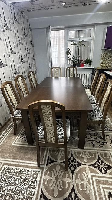 dinner table: Стол и стул для зала, Б/у, Самовывоз, цвет - Коричневый — 1