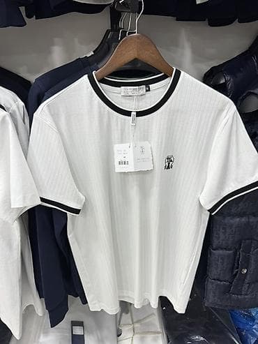 pull bear: Мужская футболка, L, XL, 3XL, Loro Piana, Новый, цвет - Белый, Самовывоз — 1