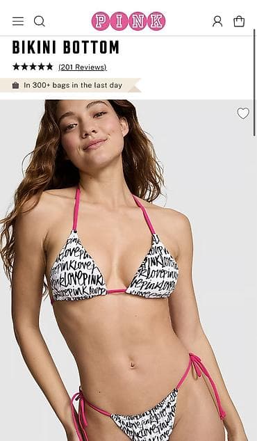 на пляж: Купальник бикини Victoria secret с треугольными чашечками и завязками — 1