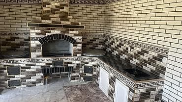 отделка сауны: Кирпичные уличные и домашние очаги/комплексы для приготовления на — 10