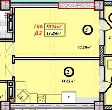 central park: 1 комната, 50 м², Элитка, 4 этаж, Готовая ПСО (под самоотделку) — 2