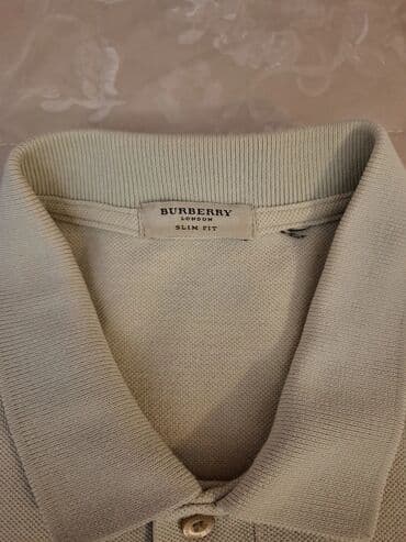 pull bear: Мужская футболка, M, Burberry, Б/у, цвет - Бежевый, Платная доставка — 3