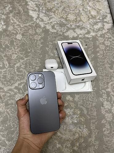 gps tracker: IPhone 14 Pro, Б/у, 128 ГБ, Защитное стекло, Чехол, Коробка, 82 % — 2