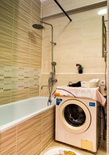 суточный дом в бишкеке: 1 бөлмө, Душ кабинасы, Жаздык, жууркан-төшөк каптары, Кондиционер — 25