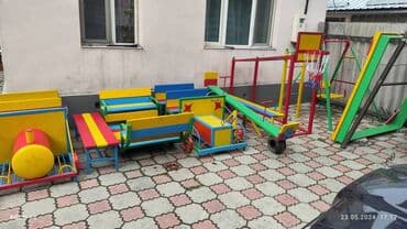 детские домики бишкек: Скамейка домик беседка песочница качеля турник паравозик — 3