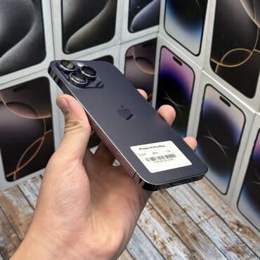 микрофон проводной: IPhone 14 Pro Max, Б/у, 256 ГБ, Deep Purple, Зарядное устройство, Защитное стекло, Чехол, В рассрочку, 85 % — 4