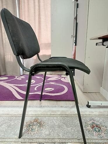 Офис отургучтары: Кеңсе отургучу, Колдонулган, түсү - Кара, Темир — 1