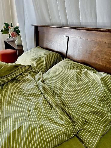 fabric case: Постельное бельё Salli Textile, цвет оливковый в тонкую белую полоску — 2