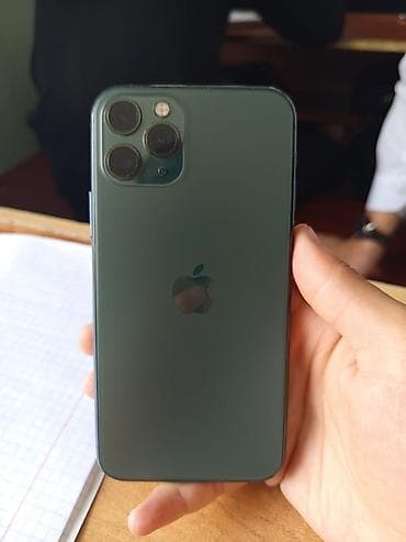 IPhone 11 Pro, Б/у, 256 ГБ, Matte Midnight Green, Защитное стекло, Чехол, 100 %