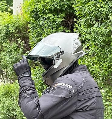 Шлемы: Яркий Шлем Серебро с Зеркальным Хром Визором. Полноразмерный — 4