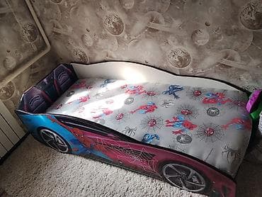 Двухъярусные детские кровати: Детская кровать-машина «Спайдер‑кар» с подъёмным основанием и большим — 3