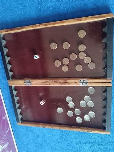 Нарда: Набор для игры в нарды (складное поле) - Деревянная складная доска на — 4