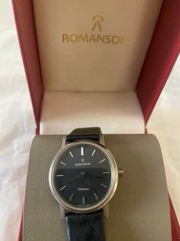 кожаный ремешок для часов: Классические часы часы, Romanson, Титан, Швейцария, Водонепроницаемые, Унисекс, Б/у — 2