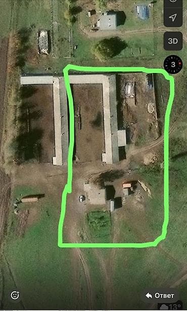 Кошара, 100 соток, Действующий, Без оборудования, Электричество, Канализация, Без коммуникаций