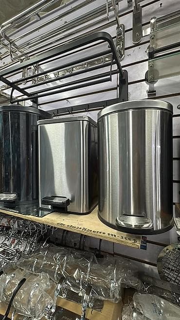 silver kitchen: Педальные мусорные ведра из нержавеющей стали - Материал: нержавеющая — 1