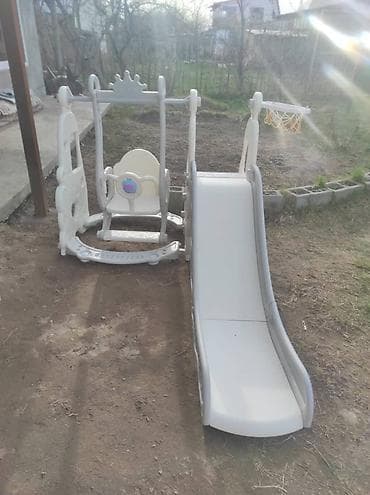 продать брейнрот: Детский игровой комплекс 3-в-1 для дома и двора - Горка с плавным — 1