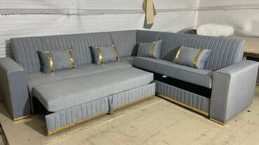 стильные угловые диваны на кухню: Угловой диван, Складной, Трехместный — 4