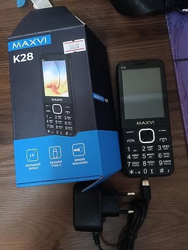 MAXVI K28 — удобный кнопочный телефон с большим экраном и современным at lalafo.kg MAXVI K28 — удобный кнопочный телефон с большим экраном и современным