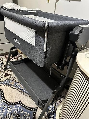 Двухъярусные детские кровати: Детская приставная кроватка, Без колесиков, цвет - Серый — 2