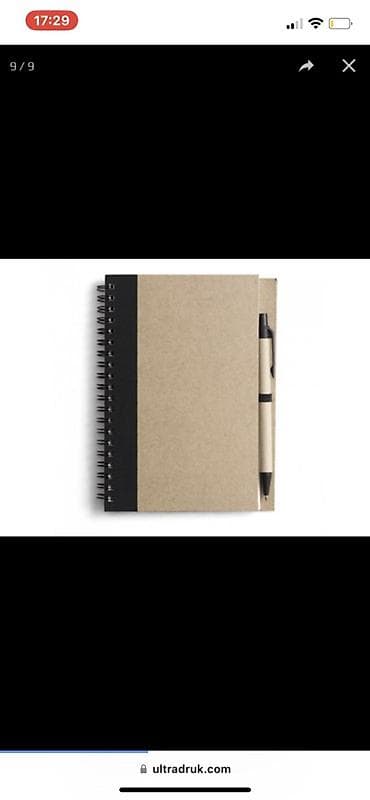 блокноты: Экоблокнот с ручкой - Формат: примерно A5 - Переплёт: пружина сбоку — 1