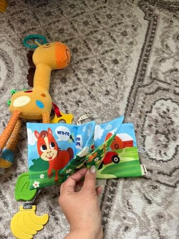 навесные игрушки на кроватку: Развивающая игрушка-подвеска в виде жирафа с прорезывателями и — 2