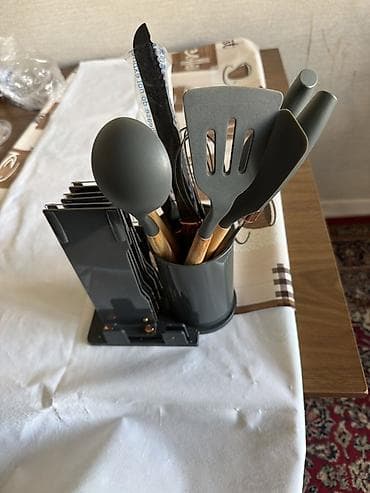 ножи боевые: Набор кухонной посуды DONNOR в стильном черно-золотом исполнении — 5