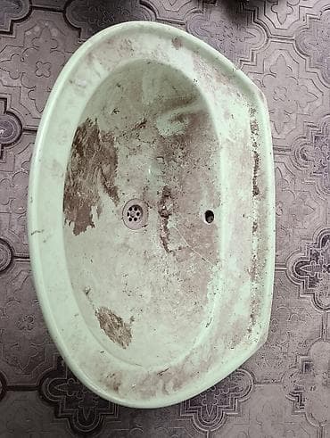 синий тазик retro: Раковина для ванной, Особенности: Другая особенность, Овальная форма, Материал: Керамика — 1