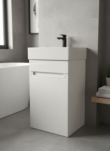 узкая прикроватная тумбочка 25 см: Шкаф для ванной, Новый, Без зеркала, МДФ, В рассрочку — 1