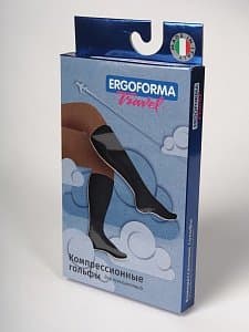 Медицинская одежда: Гольфы компрессионные унисекс 1 класса компрессии, черные Ergoforma — 1