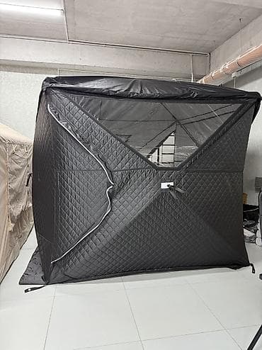 походная лампа: Зимняя палатка-баня (теплая кубическая палатка) с панорамными окнами — 3