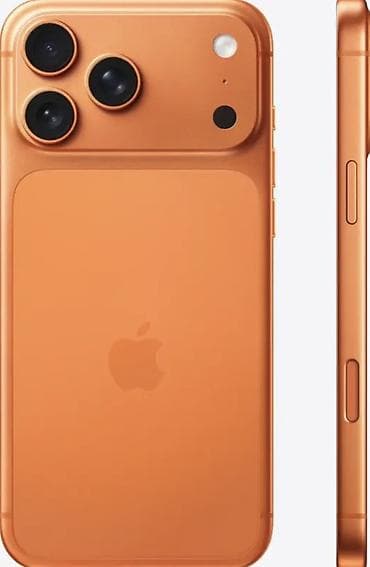 IPhone 17 Pro Max, Б/у, 256 ГБ, Оранжевый, Защитное стекло, Кабель, Коробка, 100 %