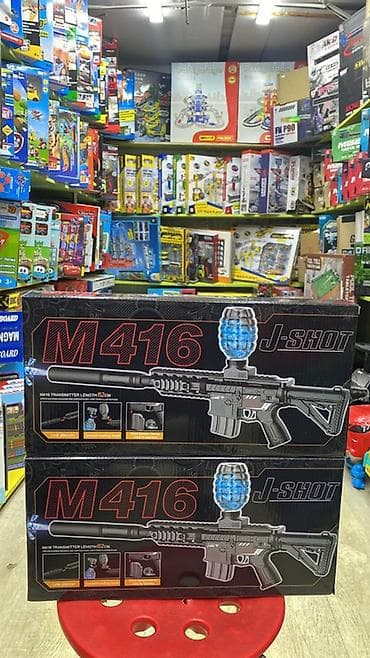 Игровые бластеры-автоматы J-SHOT (модели M416, M249 и AWM) — набор — 4