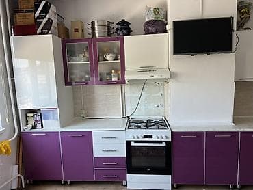 Кухонный гарнитур модульный, угловой прямой линии, фасады глянец в at lalafo.kg Кухонный гарнитур модульный, угловой прямой линии, фасады глянец в