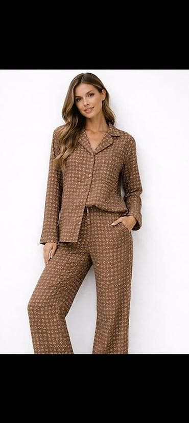 льняная рубашка женская: Пижама, Лен, Китай, На пуговицах, S, M, L — 3