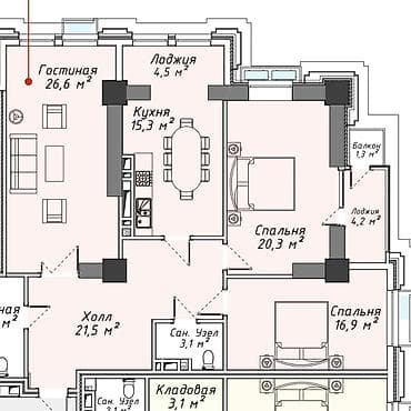 3 комнаты, 118 м², Элитка, 12 этаж, Готовая ПСО (под самоотделку) — 8
