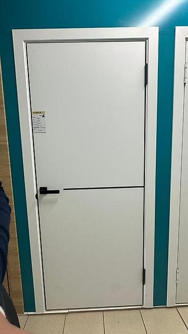 Межкомнатная дверь в современном стиле - Полотно глухое, белое, с