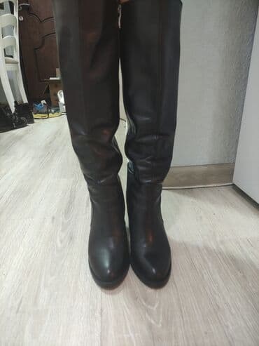 фирменная обувь из италии: Сапоги, 38, Berloni, Б/у, цвет - Черный, Самовывоз — 4