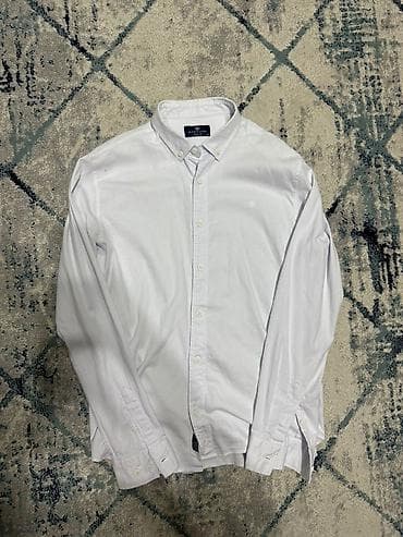 Белая мужская рубашка Madalyon - Модель: Slim Fit - Размер на бирке