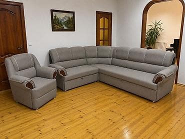 бу кухонные уголки: Комплект мягкой мебели, Б/у, Самовывоз, цвет - Серый — 1