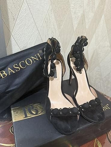 Туфли-банкетки BASCONI на высоком каблуке. 36 размер - Цвет: черный