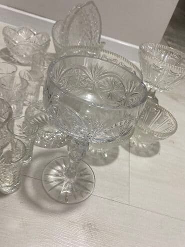 набор для перемещения мебели: Набор из прозрачного резного стекла/хрусталя с классическим гранёным — 11