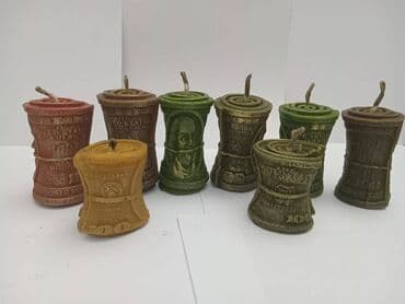 свечи декор: Свечи восковые ручной работы ))) Зеленый дракон, будда, конь в пальто — 1