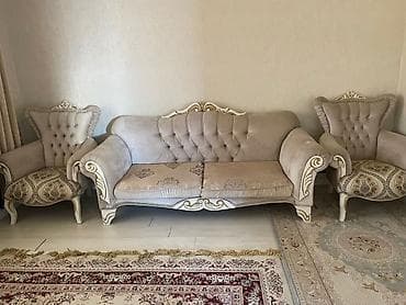 Гарнитуры для прихожей: Комплект мягкой мебели, Б/у, Самовывоз, цвет - Бежевый — 2