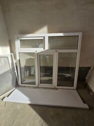 слив воды: Готовое пластиковое окно, Тип окна: Стандартные, Б/у, Без рассрочки — 2