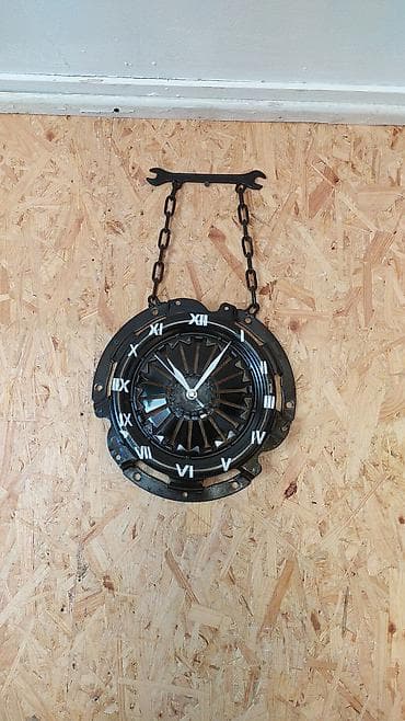 Настенные часы в стиле гараж/лофт - Материал: металлические детали с