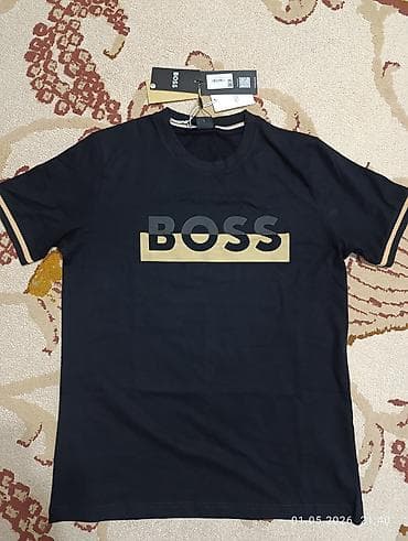 Мужская футболка, L, Boss, Новый, цвет - Черный — 2