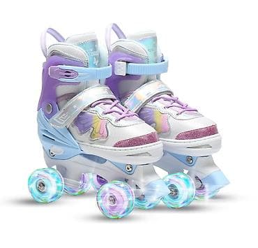 Детские роликовые коньки-квады с подсветкой колес - Формат: квады (4