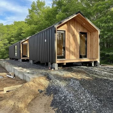 кухонный шкаф для посуды: Модульный дом из дерева и металла - Тип: сборно-модульный дом — 1